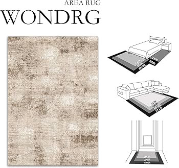 6x9 Washable Area Rug Brown Neutral Abstract Living Room Bedroom Large Throw Rug Non Slip Soft Lo... | Amazon (US)