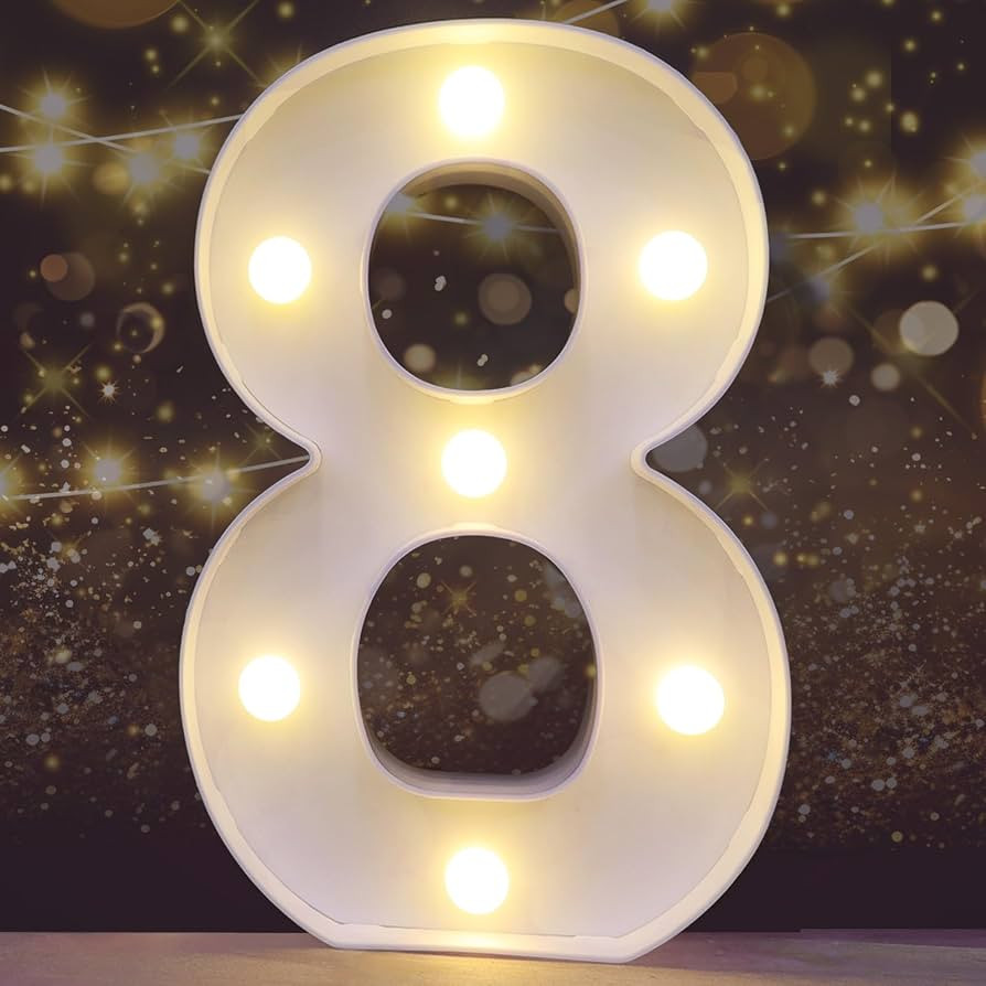 Decorative Led Light Up Number Letters, White Plastic Marquee Number Lights Sign Party Wedding De... | Amazon (US)