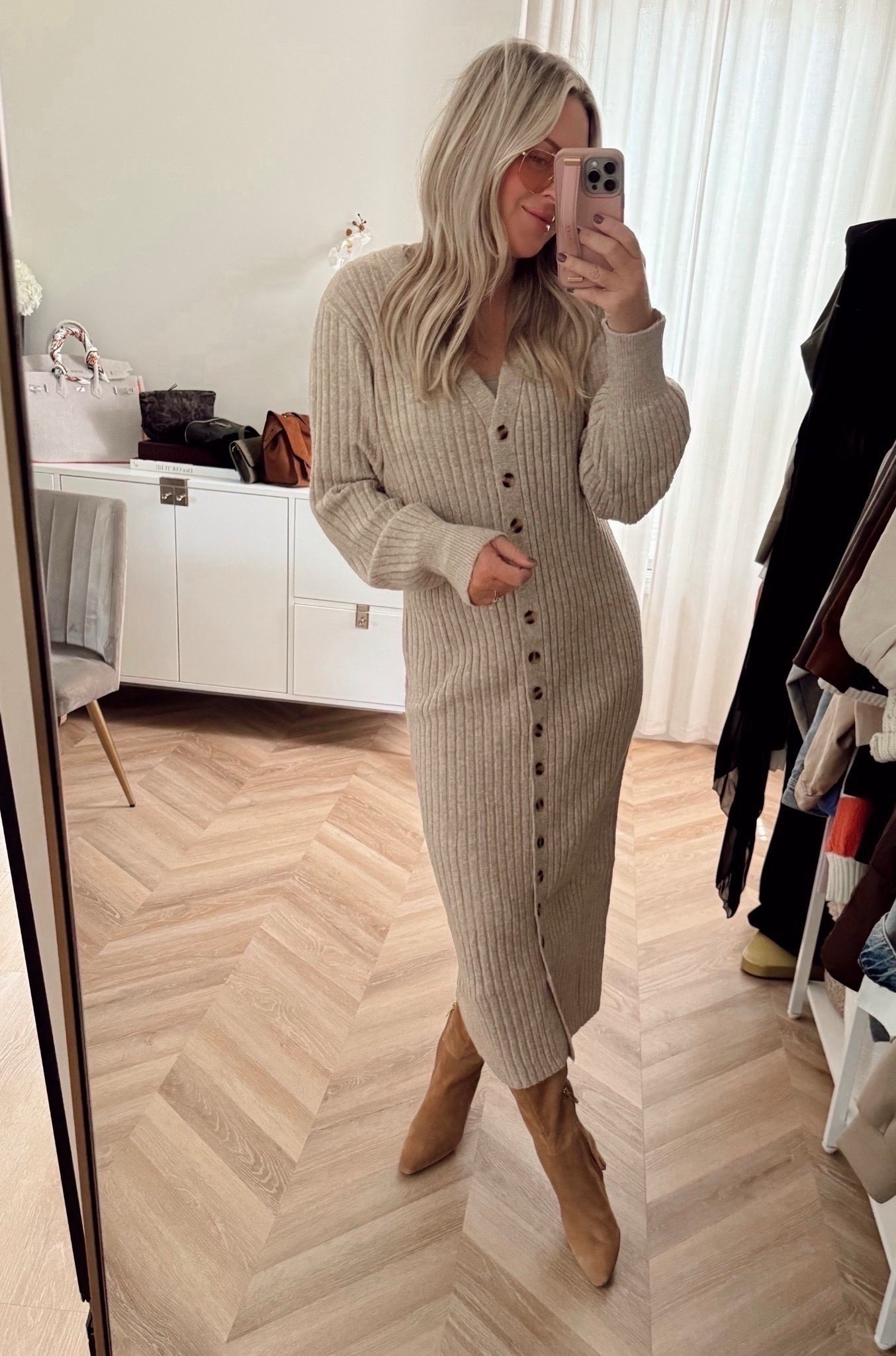 A best seller on my Amazon storefront! On sale 33% off now under $40. Can be worn as a dress, cardigan open or closed! It’s beautiful omg! I did medium and need small. 

Dress. Boots. Cardigan. Brown outfit. Sweater. 

#LTKootd #LTKSaleAlert #LTKSeasonal