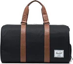 Herschel Novel Duffel Bag, Black/Tan Synthetic Leather, Classic 42.5L | Amazon (US)