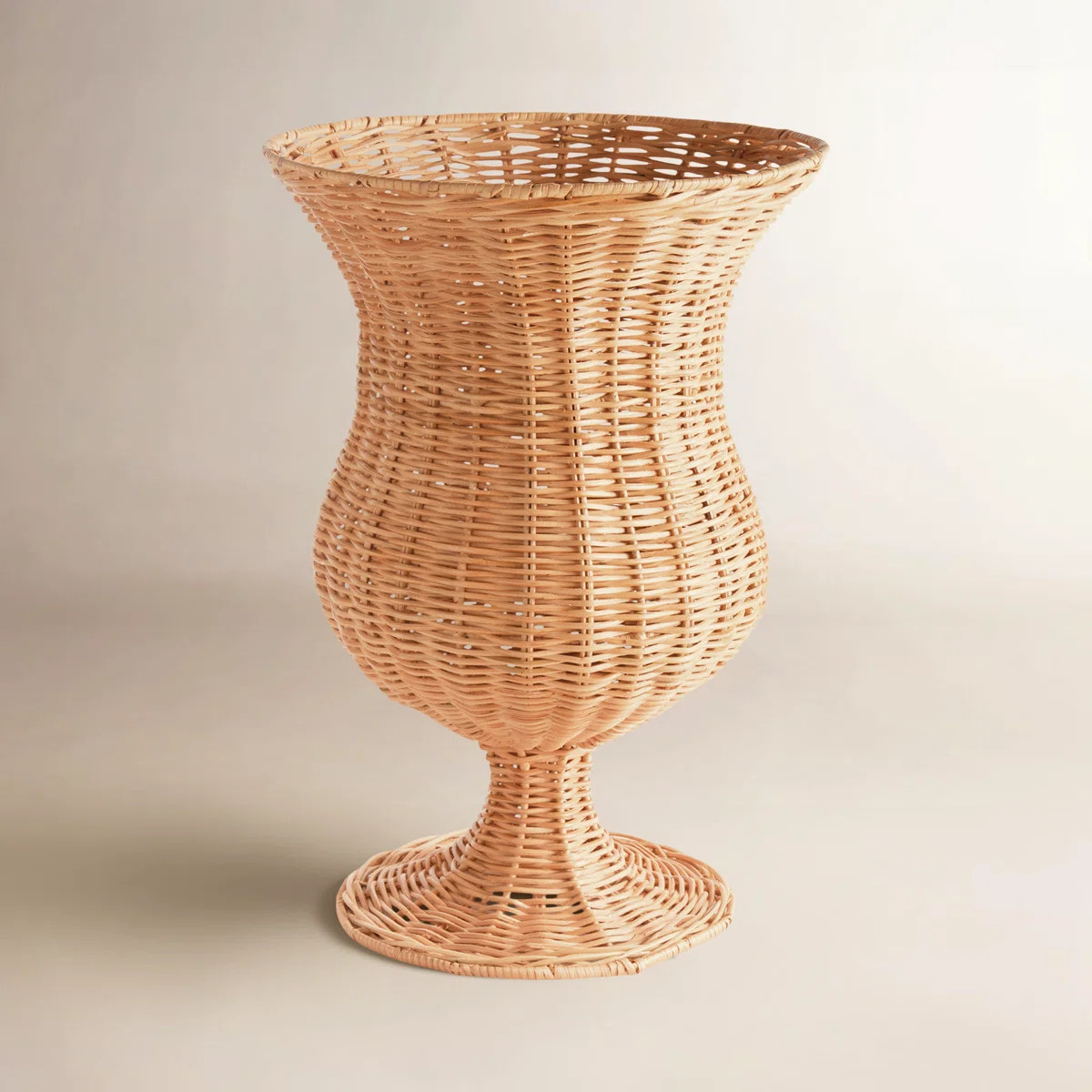 CHESAPEAKE RATTAN FOOTED URN TALL | Birch Lane