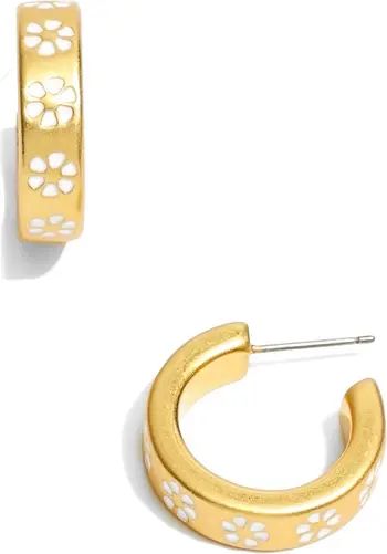 Retro Daisy Enamel Small Hoop Earrings | Nordstrom Rack