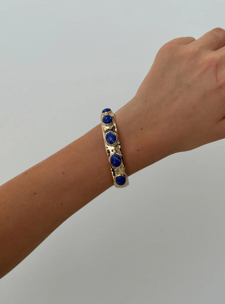 Carefree Days Bracelet Gold / Blue | Princess Polly US