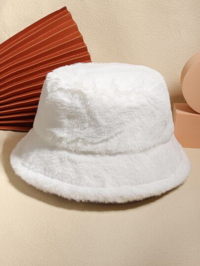 Solid Plush Bucket Hat | SHEIN