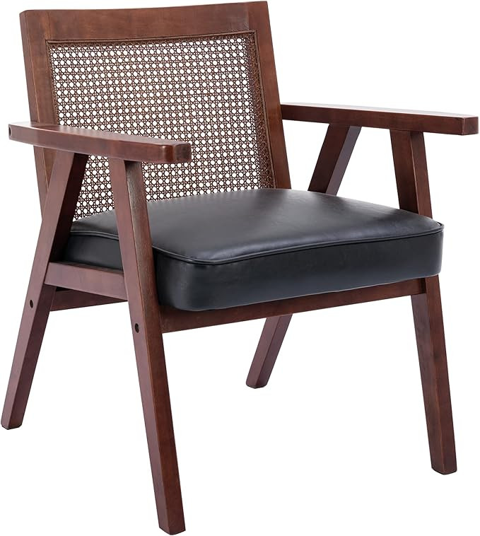 chairus Living Room Accent Chair PU Leather Upholstered Lounge Armchair with Breathable Rattan Ba... | Amazon (US)