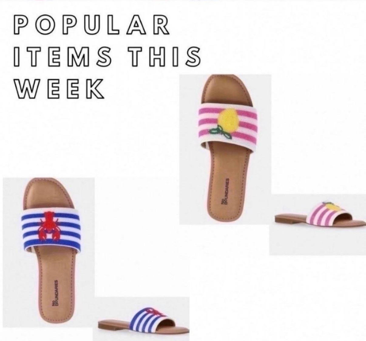 Sandals - found your summer sandals at an amazing price and with a  designer look.  I have both and I love them. 


#lobster #slides #walmart #sandals
#under25 #budgetfriendly #lemon #summeroutfit #vacationoutfit

#LTKU #LTKOver40 #LTKSeasonal