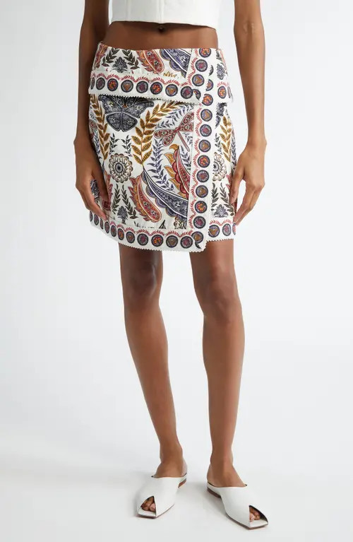 FARM Rio Boho Glam Foldover Waist Skirt in Boho Glam Off-White at Nordstrom, Size 29 | Nordstrom