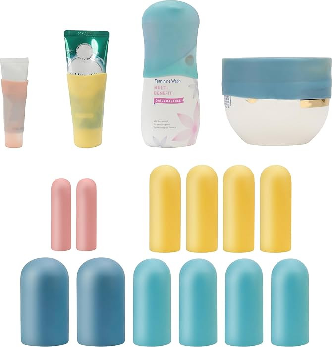 12 Pack Multi Sizes Silicone Bottle Covers, Travel Accessories Must Haves, Cruise Ship Essentials... | Amazon (US)