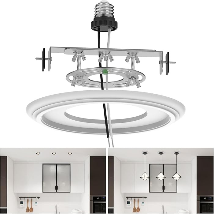 Recessed to Pendant Light Converter Kit - 6 Inch Can Light Conversion, Includes E26 Socket, Mount... | Amazon (US)