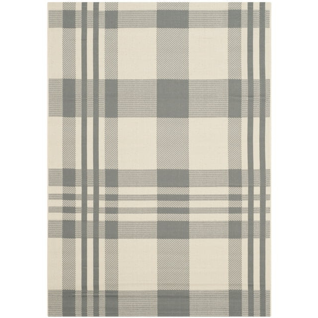 SAFAVIEH Courtyard Benjamin Plaid Indoor/Outdoor Area Rug, 2'7" x 5', Grey/Bone | Walmart (US)