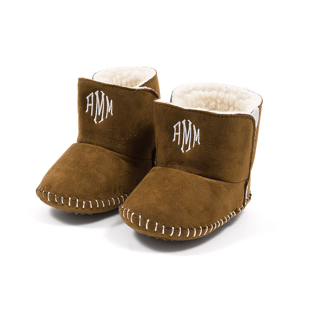 Monogrammed Baby Booties | Marleylilly