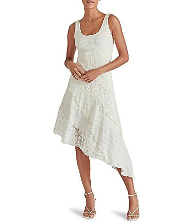 Steve Madden Vance Scoop Neck Sleeveless Lace Asymmetrical Midi Dress - S | Dillard's