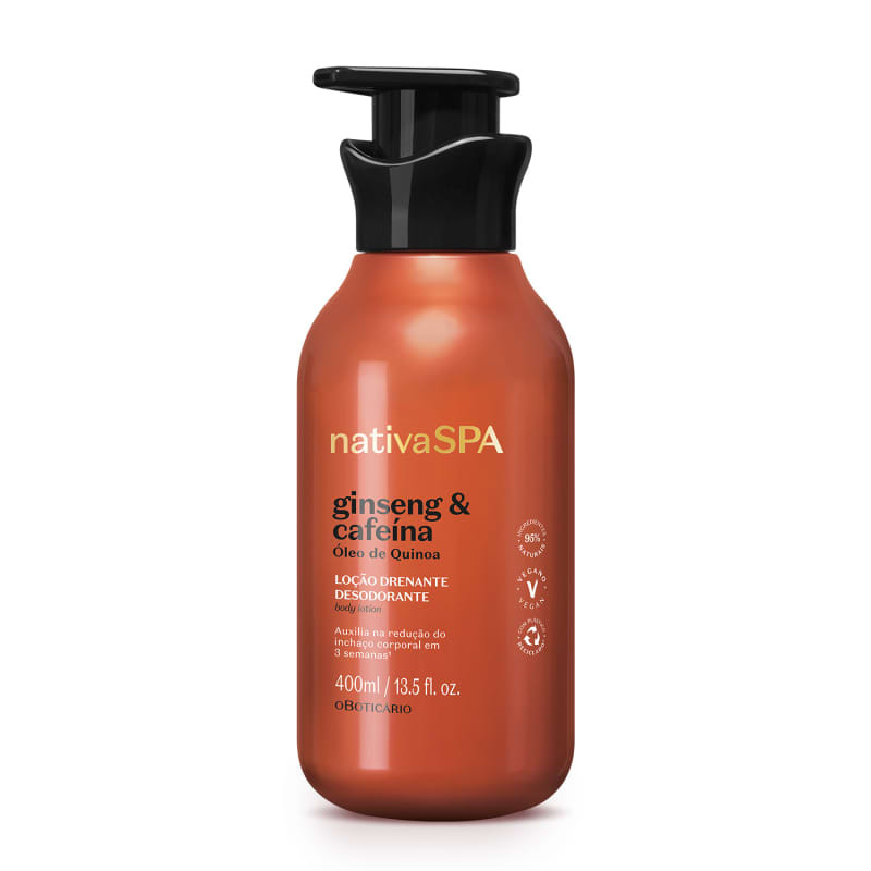 Loção Drenante Desodorante Corporal Nativa SPA Ginseng e Cafeína 400ml | O Boticário | oBoticario (BR)