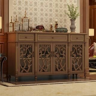 63 in. L x 15.7 in. D x 37.4 in. H Brown Distressed Paint Finish Rectangle Wood Console Entry Tab... | The Home Depot