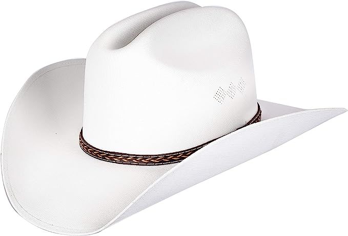 Queue Essentials Western Style Pinch Front Straw Canvas Cowboy Cowgirl Straw Hat | Amazon (US)