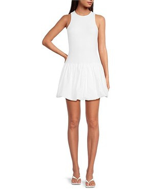 Beth Crew Neck Sleeveless Bubble Hem Mini Dress | Dillard's