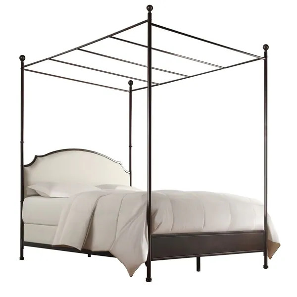 Andover Cream Linen Canopy Poster Bed by iNSPIRE Q Classic | Bed Bath & Beyond