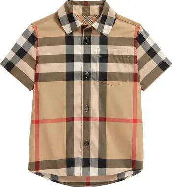 Kids' Owen Check Short Sleeve Button-Up Shirt | Nordstrom