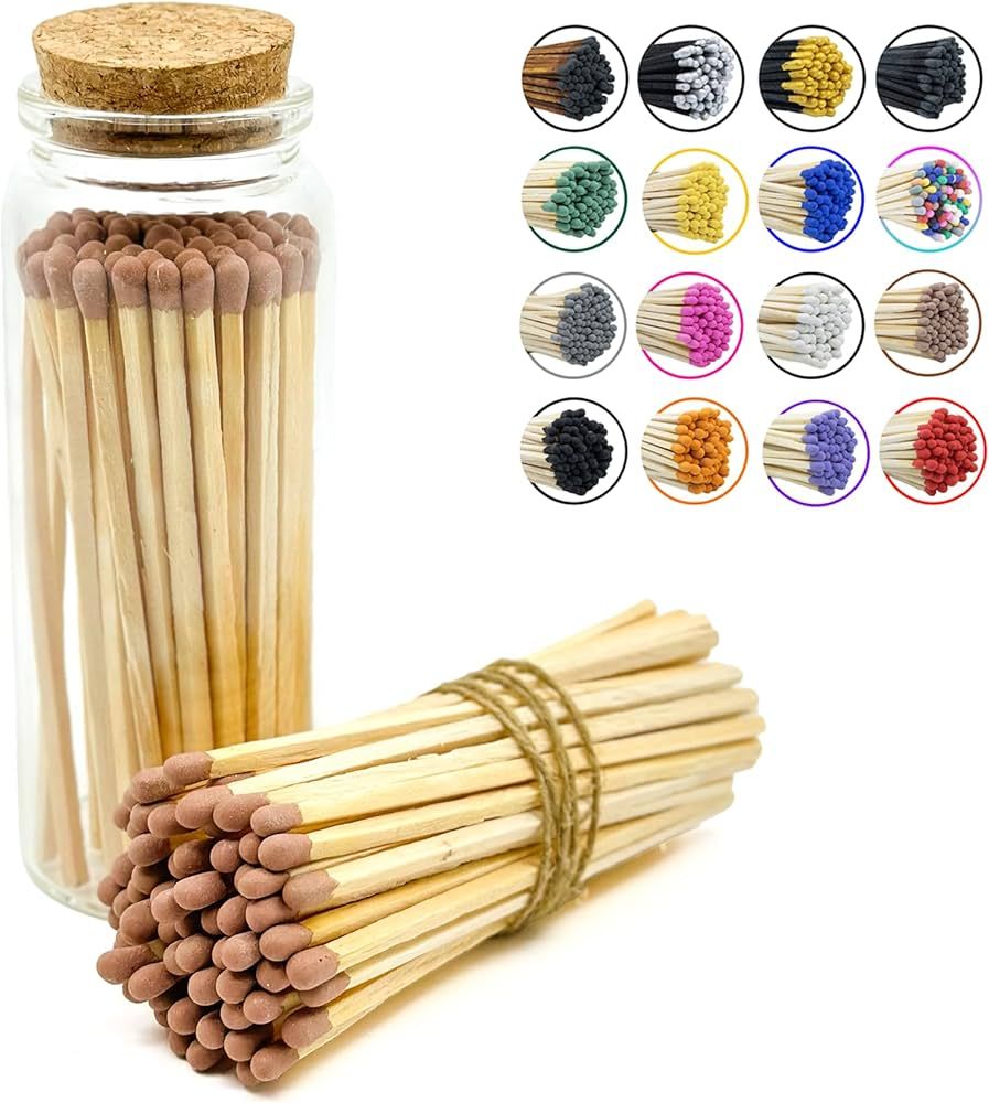 Matches in a Jar | 60+ Matchsticks | Decorative Matchsticks with Strike Pad | Candle Match Holder... | Amazon (US)