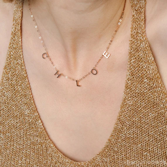 Custom Letter Necklace • Custom Name Necklace • Initial Necklace • Personalized Name Jewelr... | Etsy (US)