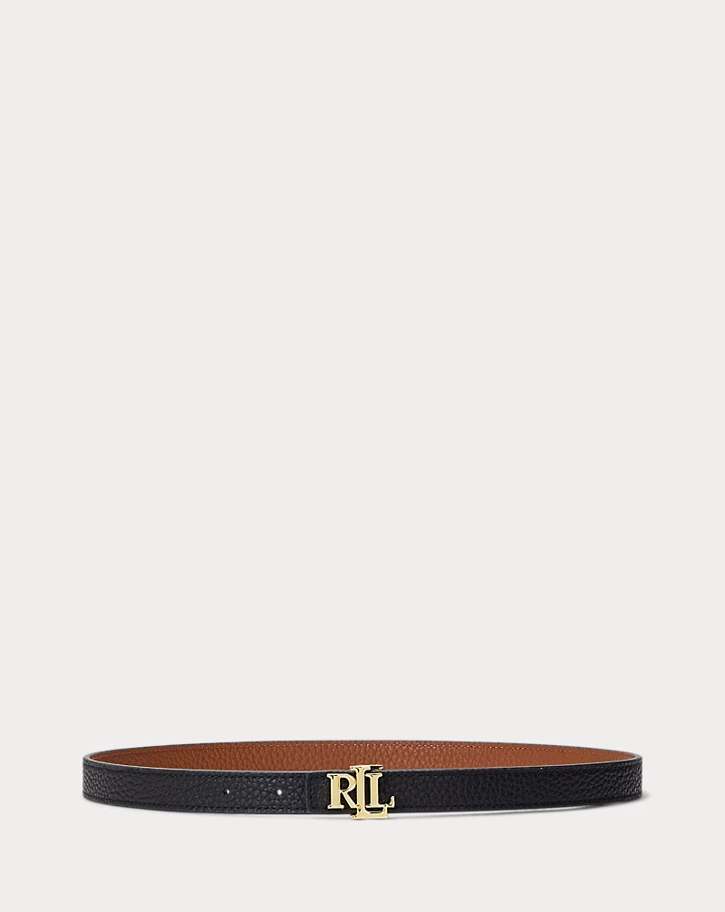 Cinturón reversible de piel con logotipo para mujer | Ralph Lauren® ES | Ralph Lauren (ES & PT)