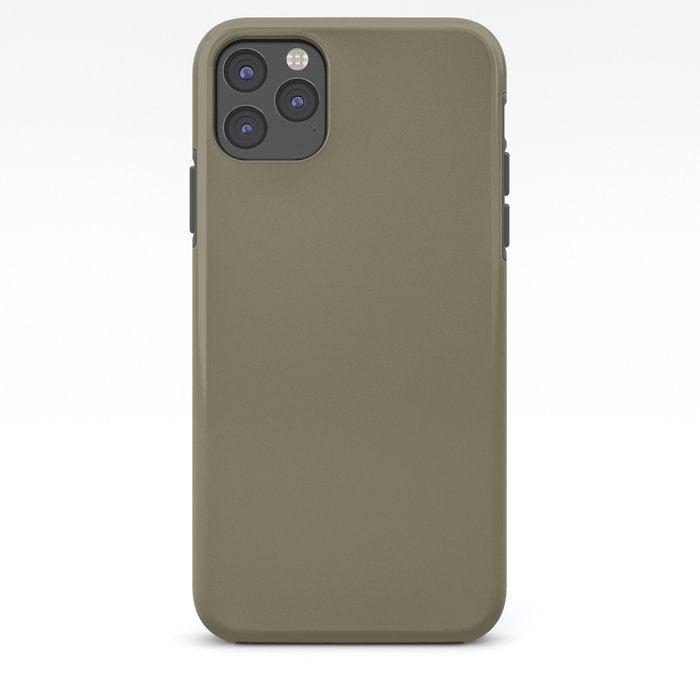 Olive Green 716A4D Solid Color Block Spring Summer iPhone Case by beautifulhomes | Society6