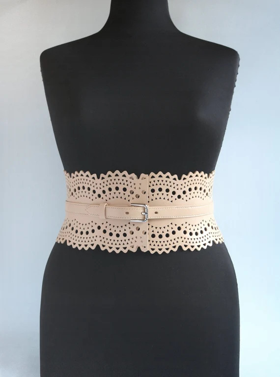 Openwork leather corset belt. Wide leather corset belt for | Etsy | Etsy (US)