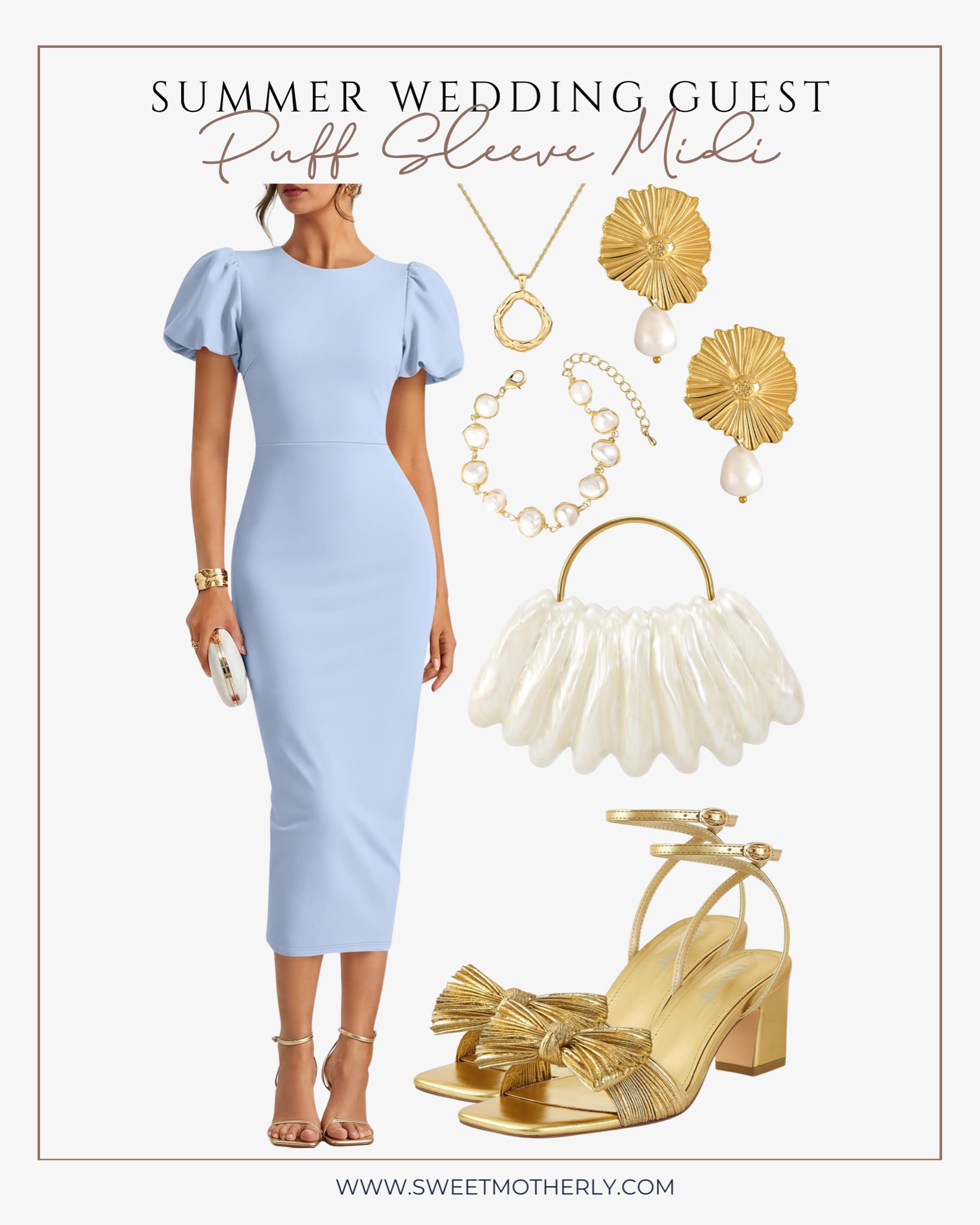 Puff sleeve midi dress summer wedding guest outfit idea 

Summer wedding guest dresses
Garden party outfit ideas
Elegant wedding attire
Cocktail dress inspiration
Beach wedding fashion
Outdoor ceremony looks
Chic seasonal heels
Wedding guest accessories
Dressy summer style ideas

#LTKootd #LTKSeasonal #LTKWedding