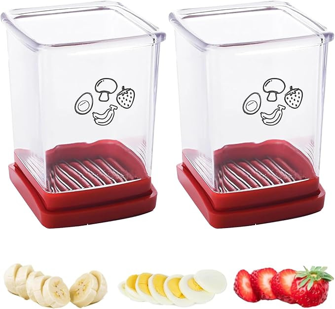 Cup Fruit Slicer, Stainless Steel Egg and Strawberry Cutter, Quickly Making Vegetable Salad Banan... | Amazon (US)