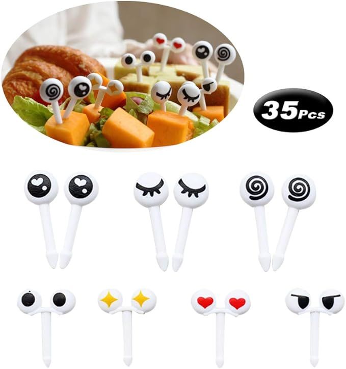 Rgontar 35 Pcs Eye Toothpicks Picks, Food Fruit Picks Forks for Kids Baby Shower Birthday Party C... | Amazon (US)