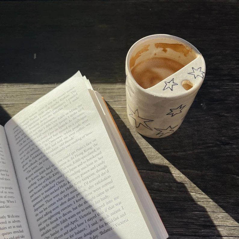 Star Ceramic to Go Cup Eco Friendly, Minimal and Aesthetic Design, Monochrome, Zero Waste - Etsy | Etsy (US)