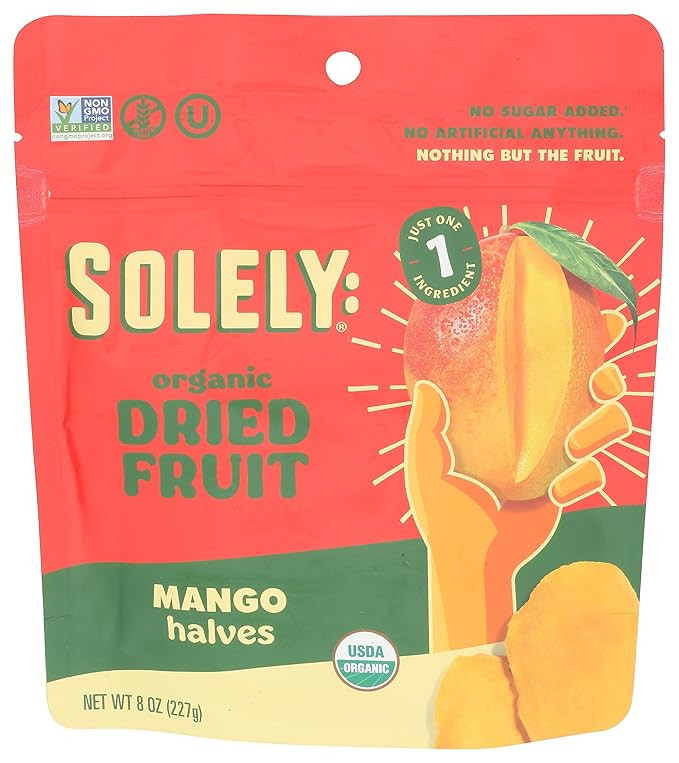 SOLELY Organic Dried Mango Halves, Large (Pack of 1) | One Ingredient | Vegan | Non-GMO | No Adde... | Amazon (US)