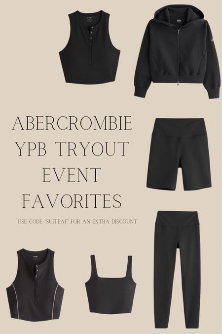 Abercrombie YPB Tryout Event is happening now. If you’re looking to refresh your workout gear or ready to make a lifestyle change start here. Abercrombie’s Your Personal Best athleisure line is incredible. I love it for low impact workouts, gym workouts and outdoors workouts. The tops hug your curves but hold the girls in. The pants snatch you up. 

Use code “SUITEAF” for an extra 20% off! Here are some of my favorites but they have so many colors and options. #abercrombie #ypbtryoutevent #ypbevent #atheleisure #workoutgear #workoutclothes #gymclothes #abercrombiesale 

#LTKfitness #LTKsalealert #LTKstyletip
