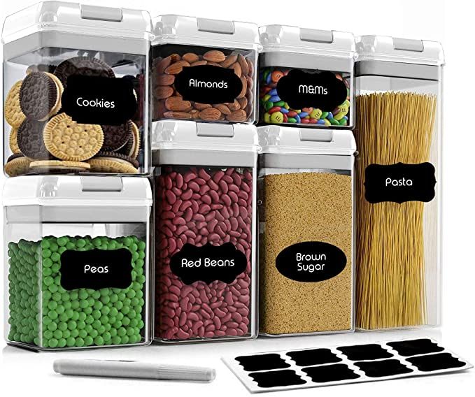 Amazon.com: Airtight Food Storage Container Set-CINEYO-7 Piece Set Clear Plastic Canisters For Ce... | Amazon (US)