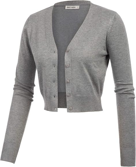 GRACE KARIN Women's Solid Cotton Open Front Cropped Bolero Shrug Cardigan | Amazon (CA)