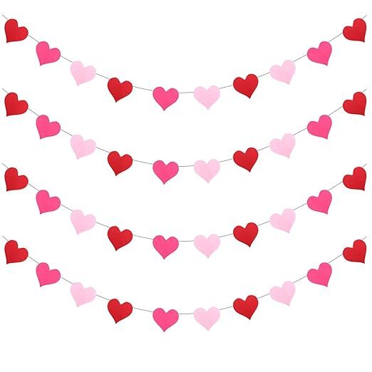 Felt Heart Garland Banner - NO DIY - Valentines Day Banner Decor -Valentines Decorations - Annive... | Amazon (CA)