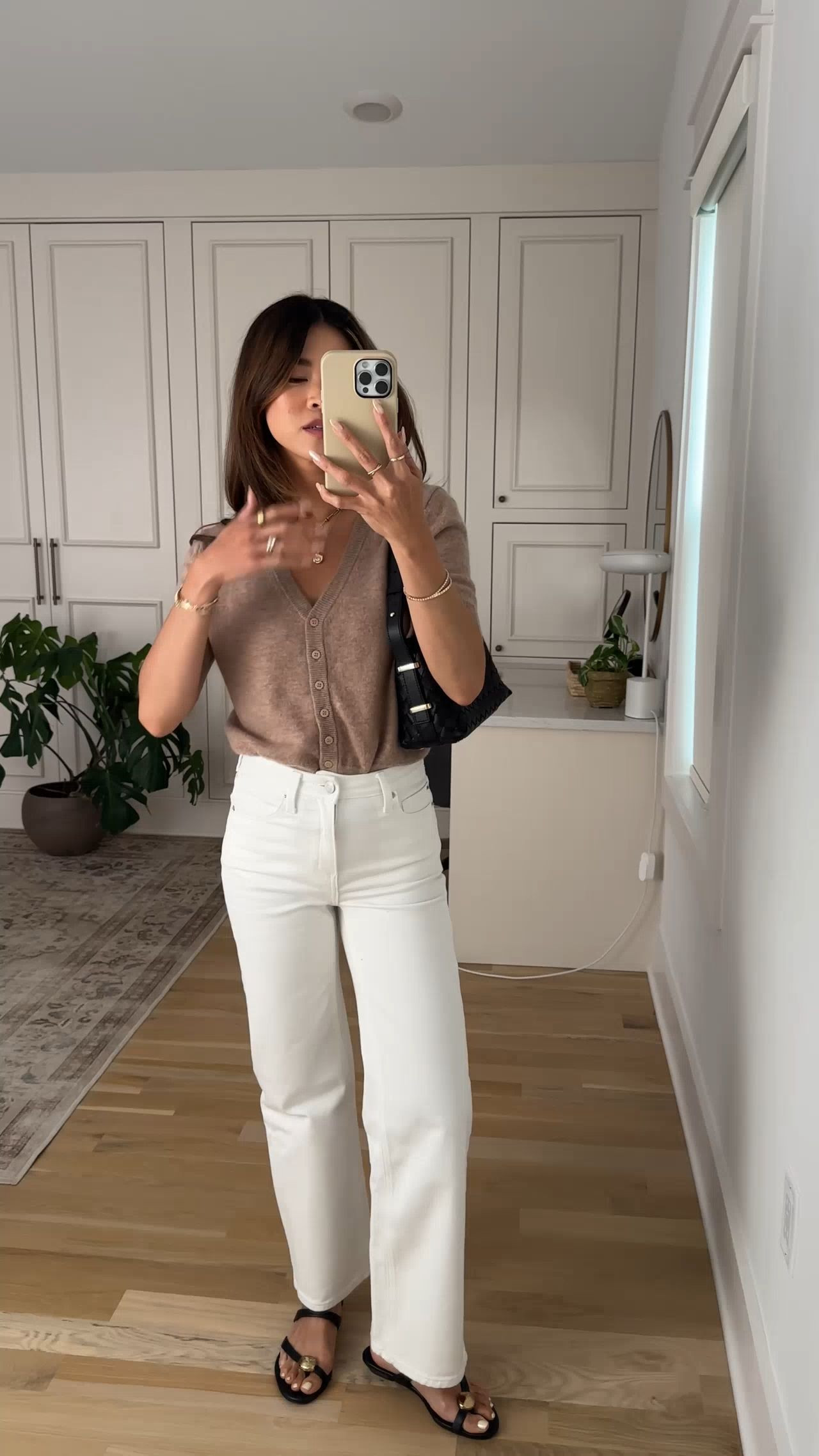 Petite friendly white jeans from @Quince. I would size up if you are in between sizes, as they fit more snug around the hips. 

Sizing info: 
Quince Mongolian Cashmere Short Sleeve Cardigan - XS in Oatmeal Quince Bella Stretch Relaxed Straight Jeans - Size 24 in 28in inseam in Ghost White 

petite fashion, get dressed with me, outfit inspiration, ootd, nashville outfit, Nashville influencer, petite style, vacation style, casual outfits, mom style, petite pants, spring outfits, spring outfit info, spring pants, spring outfit idea, spring top, summer pants, quince pants, petite jeans, spring sweater, spring shoes, quince jeans, white jeans, summer sandals, summer jeans, summer button up, quince sweater, summer sweater 

 

#LTKootd #LTKSeasonal #LTKPetite