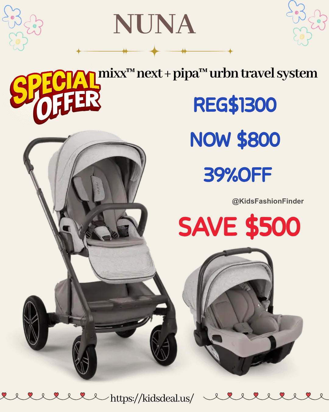👶✨ Nuna MIXX™ Next + PIPA™ urbn Travel System ✨🚗

One of Nuna's best travel systems is on clearance! 💙

🔥 31% OFF — Save $500
🚗 PIPA™ urbn weighs only 7 lbs, making it perfect for everyday travel, taxis & rideshares
🛞 MIXX™ Next offers 4 versatile modes and grows with your child from newborn to toddler
💤 Compatible with the PIPA series car seats, bassinet, and both parent-facing & world-facing seat options

⚠️ Discontinued model—once it's sold out, it's gone for good! Don't miss this incredible deal. 🛍️💕

#Nuna #NunaMIXXNext #PIPAurbn #TravelSystem #BabyGear #CarSeat #Stroller #BabyRegistry #MomLife #FamilyTravel #NewbornEssentials #ToddlerGear #DealAlert #Save500 #ClearanceSale 👶🚗

#LTKmomlife #LTKTravel #LTKBaby