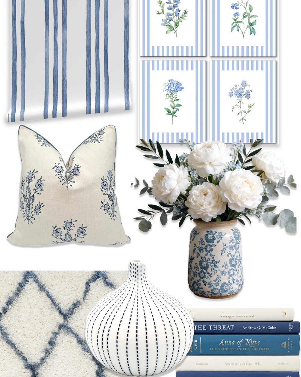 Blue & White coastal decor that looks designer without the designer price. Check out in next slide how I styles everything together in a living room set up.

#LTKHome