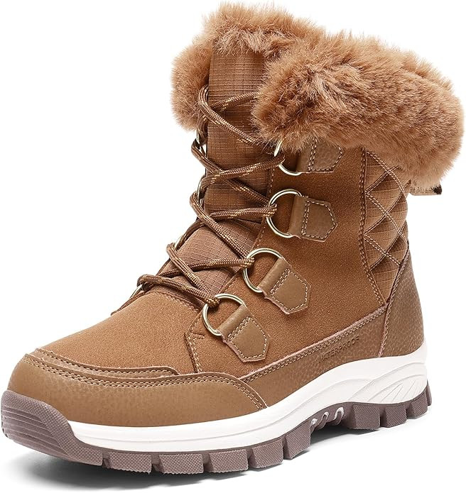 DREAM PAIRS Waterproof Snow Boots for Women, Faux Fur Cozy Warm Insulated Winter Boots Lace Up Mi... | Amazon (US)