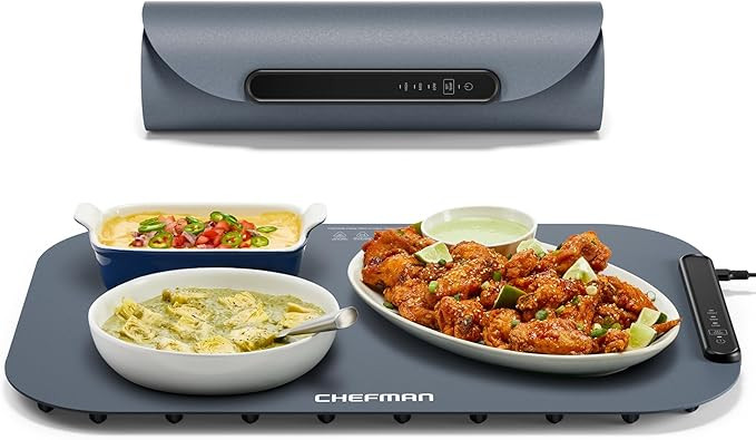 Chefman Roll n’ Go Food Warming Mat, Electric Warming Tray for Buffets, Parties, Holidays, 3 Te... | Amazon (US)