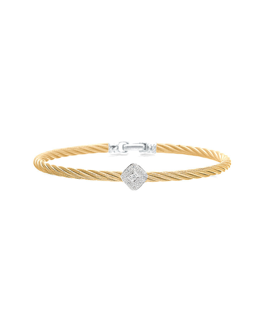 Alor 18K White Gold Stainless Steel Diamond Cable Bracelet | Gilt