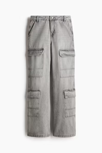 H & M - Denim Cargo Pants - Gray | H&M (US + CA)