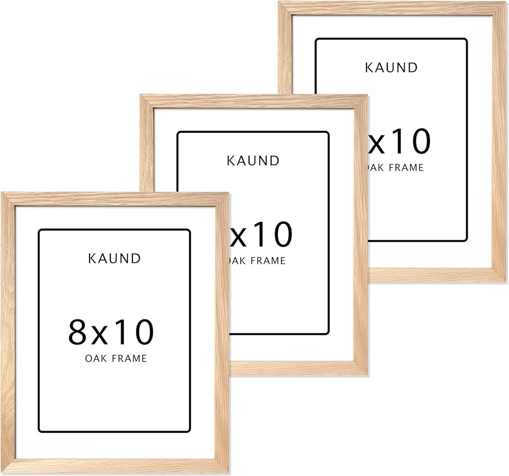 Picture Frame Natural Wood: Light Solid Oak for Sturdy Wooden Frames 8x10 3 Pack | Amazon (US)