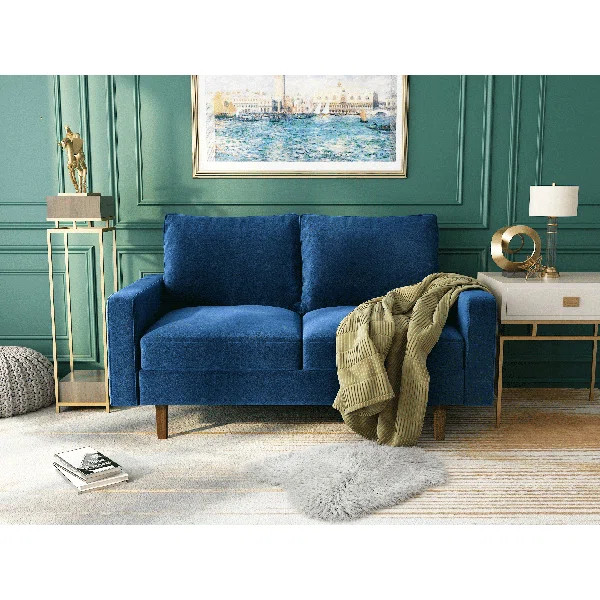 Jo Velvet 58" Square Arm Loveseat | Wayfair North America
