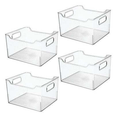 mDesign Plastic Bathroom Vanity Storage Organizer Bin, Handles, 4 Pack | Target