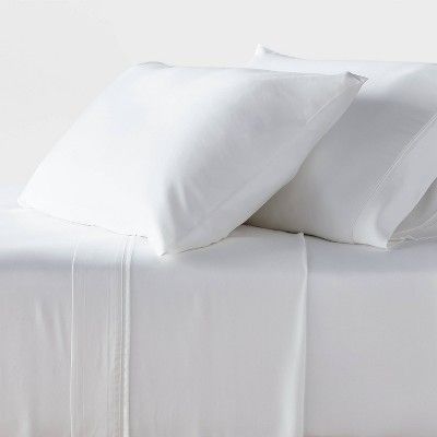 Queen 320 Thread Count Cool TENCEL® Lyocell Sheet Set White - Threshold™ | Target