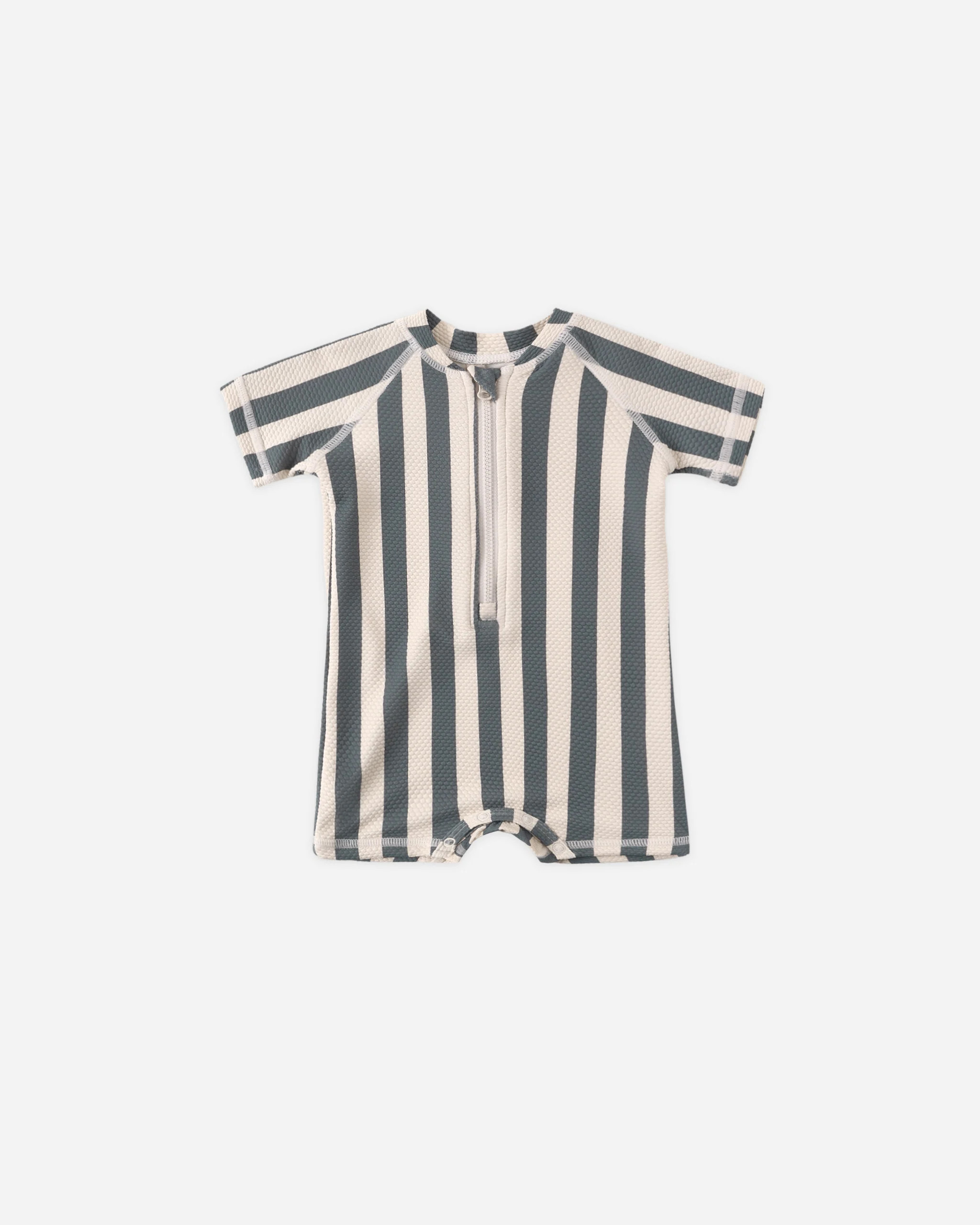 Zip Rashguard One-Piece Retro Ocean Stripe | Rylee + Cru