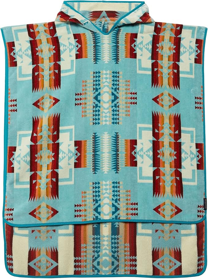 Pendleton Jacquard Tween Hooded Towel (Kids) Chief Joseph Aqua One Size | Amazon (US)