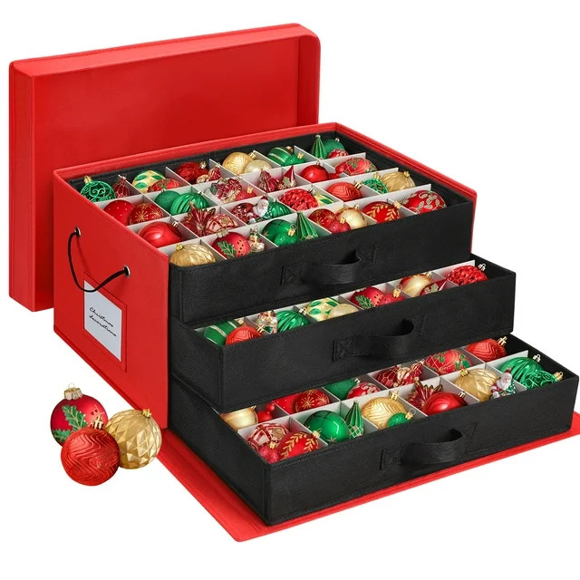 Ayieyill Premium Large Christmas Ornament Storage Box, Christmas Ornament Organizer, with Side Op... | Walmart (US)